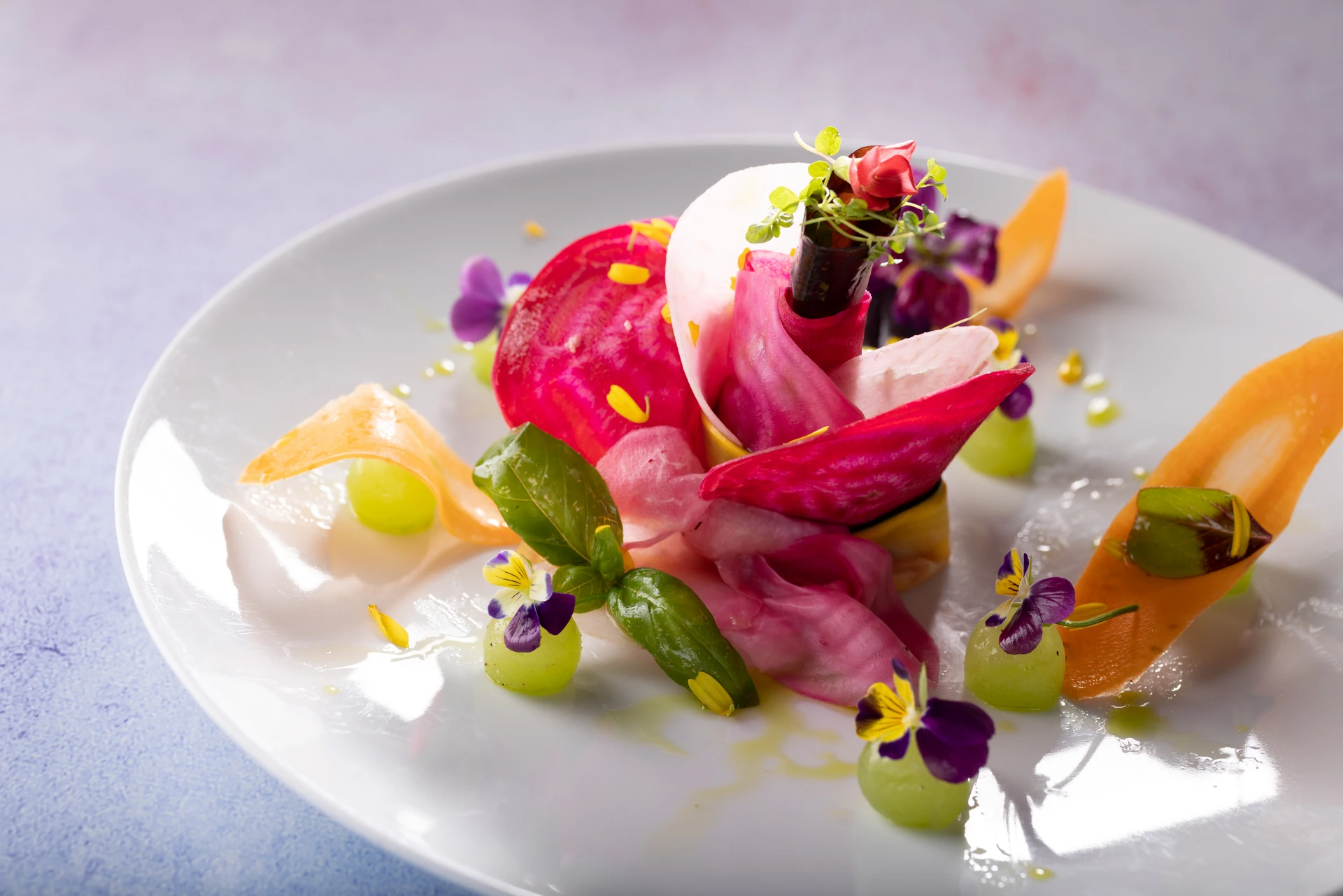 Dessert gastronomique création du chef Marc Cordy